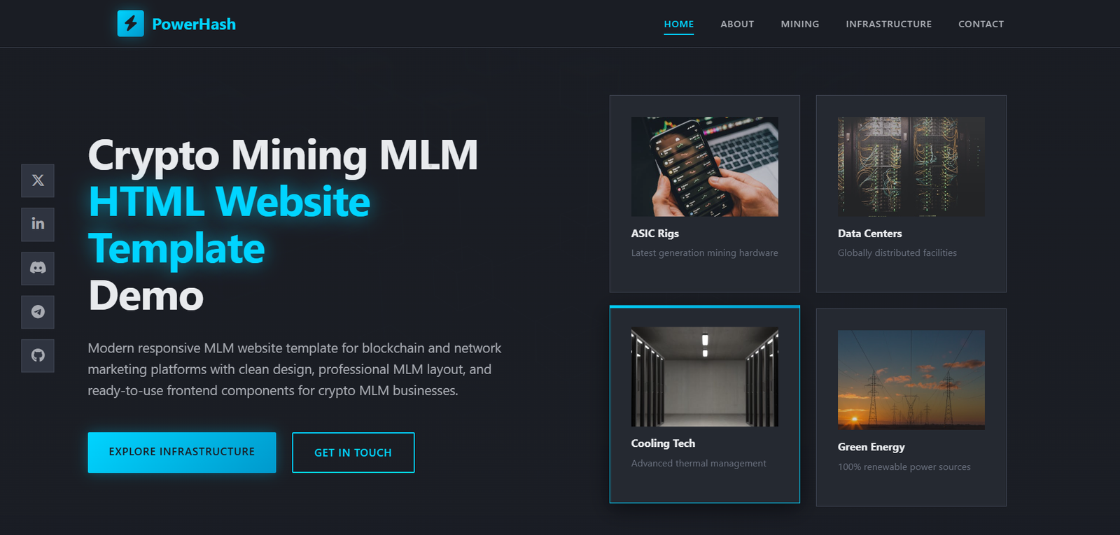 Crypto Mining Energy - MLM Template Design for Crypto Mining MLM