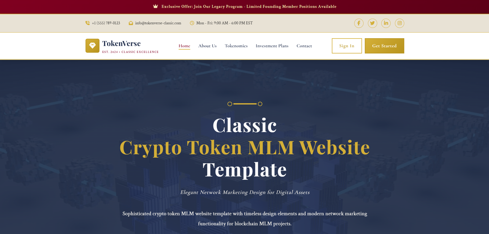 Crypto Token Classic - MLM Template Design for Crypto Token MLM