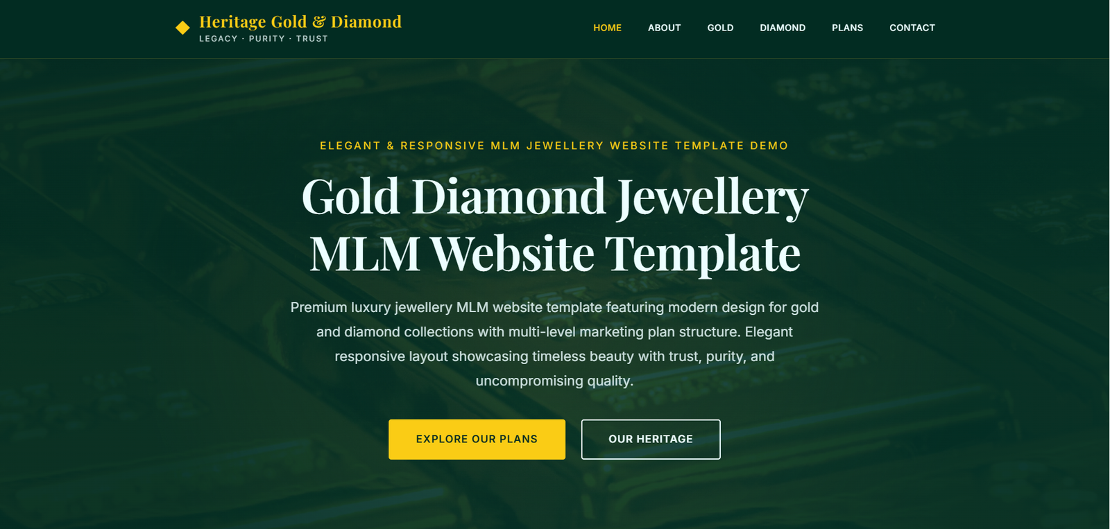 Gold Diamond Heritage - MLM Template Design for Gold & Diamond MLM