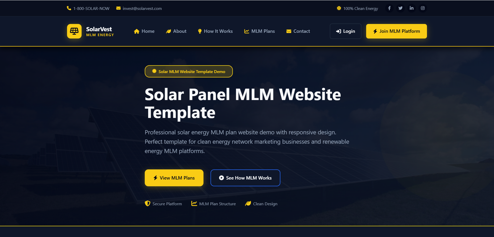 Solar Panel Energy - MLM Template Design for Solar Panel MLM
